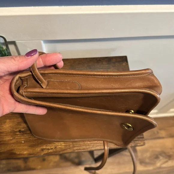 Coach Vintage Leather Compact Pouch bag brown leather turnlock - Picture 7 of 14